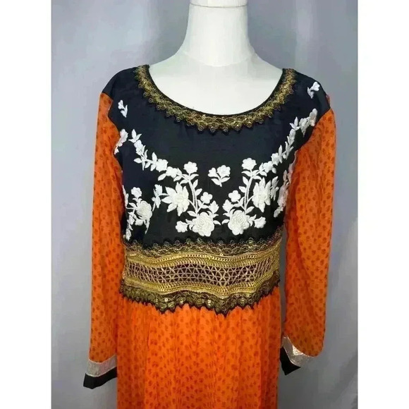 Vintage floor length semi stitched boho dress - Picture 2 of 9